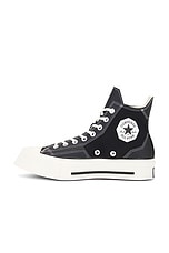 Converse Chuck 70 De Luxe Squared in Black, Black, & Egret, view 5, click to view large image.