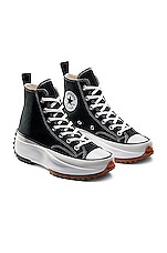 Converse Run Star Hike Lugged Hi in Black, White, & Gum, view 2, click to view large image.