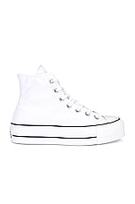 Converse Chuck Taylor All Star Lift Hi in White & Black, view 1, click to view large image.
