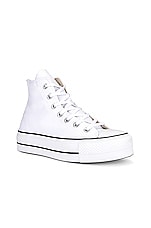 Converse Chuck Taylor All Star Lift Hi in White & Black, view 2, click to view large image.