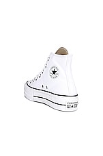 Converse Chuck Taylor All Star Lift Hi in White & Black, view 3, click to view large image.