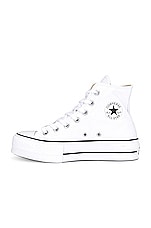 Converse Chuck Taylor All Star Lift Hi in White & Black, view 5, click to view large image.