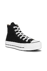 Converse Chuck Taylor All Star Lift Hi in Black & White, view 2, click to view large image.