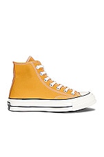 Converse Chuck 70 Canvas High Tops in Sunflower, Black, & Egret, view 1, click to view large image.