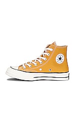Converse Chuck 70 Canvas High Tops in Sunflower, Black, & Egret, view 5, click to view large image.
