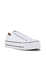 Converse Chuck Taylor All Star Lift Ox in White & Black, view 2, click to view large image.
