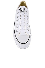Converse Chuck Taylor All Star Lift Ox in White & Black, view 4, click to view large image.