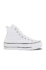 Converse Chuck Taylor All Star Platform Canvas in White & Black, view 1, click to view large image.