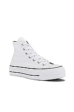 Converse Chuck Taylor All Star Platform Canvas in White & Black, view 2, click to view large image.