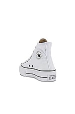 Converse Chuck Taylor All Star Platform Canvas in White & Black, view 3, click to view large image.