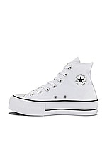 Converse Chuck Taylor All Star Platform Canvas in White & Black, view 5, click to view large image.