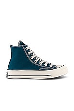Converse Chuck 70 Hi Tops in Teal Universe, Egret, Black, view 1, click to view large image.