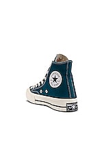 Converse Chuck 70 Hi Tops in Teal Universe, Egret, Black, view 3, click to view large image.