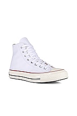 Converse Chuck 70 Canvas Hi Tops in White, Garnet, Egret, view 2, click to view large image.