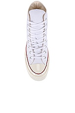 Converse Chuck 70 Canvas Hi Tops in White, Garnet, Egret, view 4, click to view large image.