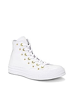 Converse Chuck 70 Sneaker in White, White, & Gold, view 2, click to view large image.