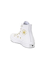 Converse Chuck 70 Sneaker in White, White, & Gold, view 3, click to view large image.