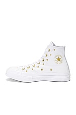 Converse Chuck 70 Sneaker in White, White, & Gold, view 5, click to view large image.
