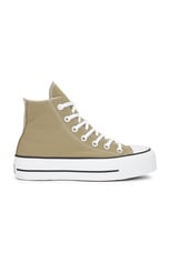 Converse Chuck Taylor All Star Lift High Top in Mossy Sloth, White, & Black, view 1, click to view large image.
