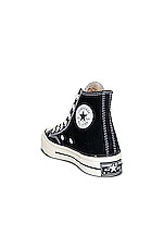Converse Chuck 70 Canvas High Tops in Black & Egret, view 3, click to view large image.