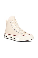 Converse Chuck 70 Canvas High Tops in Parchment, Garnet, & Egret, view 2, click to view large image.