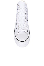 Converse Chuck Taylor All Star Platform Canvas High Tops in White & Black, view 4, click to view large image.