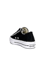 Converse Chuck Taylor All Star Platform Canvas Low Tops in Black & White, view 3, click to view large image.