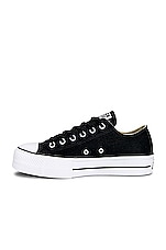 Converse Chuck Taylor All Star Platform Canvas Low Tops in Black & White, view 5, click to view large image.