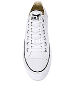 Converse Chuck Taylor All Star Platform Canvas Low Tops in White & Black, view 4, click to view large image.