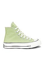 Converse Chuck 70 High Tops in Vitality Green, Egret, & Black, view 1, click to view large image.