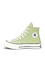 Converse Chuck 70 High Tops in Vitality Green, Egret, & Black, view 5, click to view large image.