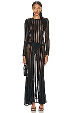 Charo Ruiz Ibiza Souley Maxi Dress in Black Sham, view 1, click to view large image.