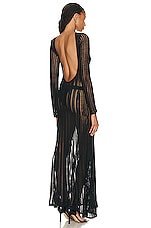 Charo Ruiz Ibiza Souley Maxi Dress in Black Sham, view 3, click to view large image.