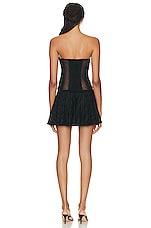 Charo Ruiz Ibiza Bakary Mini Dress in Black Sham, view 3, click to view large image.