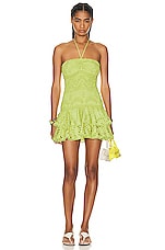 Charo Ruiz Ibiza Megan Mini Dress in Lime Punch, view 1, click to view large image.