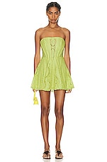 Charo Ruiz Ibiza Zannick Short Dress in Lime Punch, view 1, click to view large image.