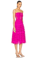 Charo Ruiz Ibiza Galik Midi Dress in Hot Pink, view 2, click to view large image.