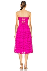 Charo Ruiz Ibiza Galik Midi Dress in Hot Pink, view 3, click to view large image.