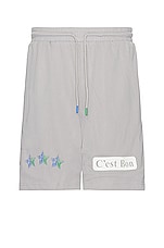 Cest Bon Fundamental Gym Short in Dove, view 1, click to view large image.