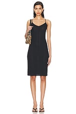 Cou Cou Intimates The Midi Slip Dress in Black, view 1, click to view large image.