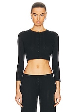 Cou Cou Intimates The Cropped Cardi in Black, view 1, click to view large image.