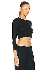 Cou Cou Intimates The Cropped Cardi in Black, view 2, click to view large image.