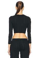 Cou Cou Intimates The Cropped Cardi in Black, view 3, click to view large image.