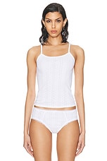 Cou Cou Intimates The Regular Picot Tank Top in White, view 1, click to view large image.
