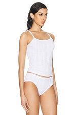 Cou Cou Intimates The Picot Tank Top in White, view 2, click to view large image.