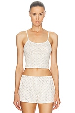 Cou Cou Intimates The Picot Tank Top in English Rose, view 1, click to view large image.