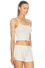 Cou Cou Intimates The Picot Tank Top in English Rose, view 2, click to view large image.