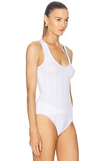 Cou Cou Intimates The Scoop Tank Top in White, view 2, click to view large image.