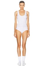 Cou Cou Intimates The Scoop Tank Top in White, view 4, click to view large image.