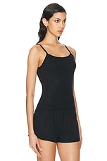 Cou Cou Intimates The Regular Picot Tank Top in Black, view 2, click to view large image.